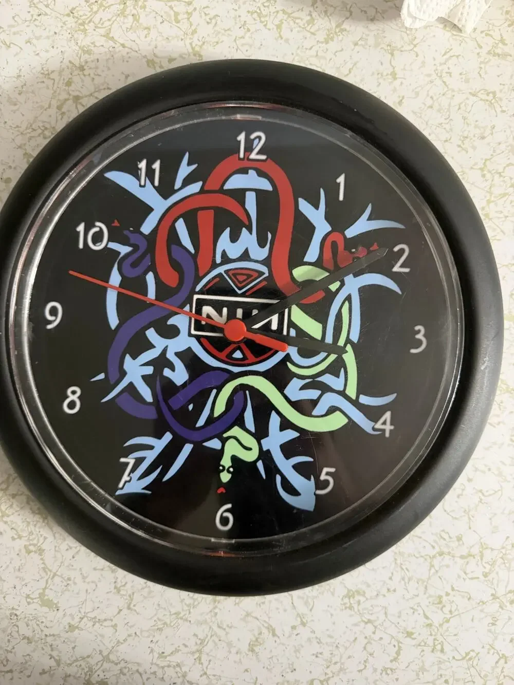 Nine Inch Nails NIN Wall Clock Black Quartz 10” Rock Band Industrial Decor